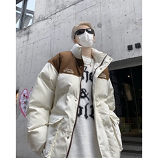D8222-P88拼色棉衣男外套冬季日系潮牌复古加厚棉袄宽松男士棉服，男装棉衣，星座603-2