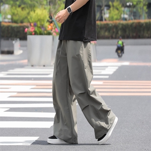休闲裤男士韩版潮流痞子帅气褶皱束脚裤2024夏秋isn长裤K5522-P38图片