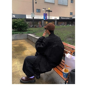W10687-P63 网图现货 白色棒球服外套美式复古cleanfit宽松夹克图片