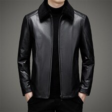 BAMJ-7736钱塘2020-2中年男士商务休闲简约冬季厚款夹克P600，男装皮衣，钱塘207-2