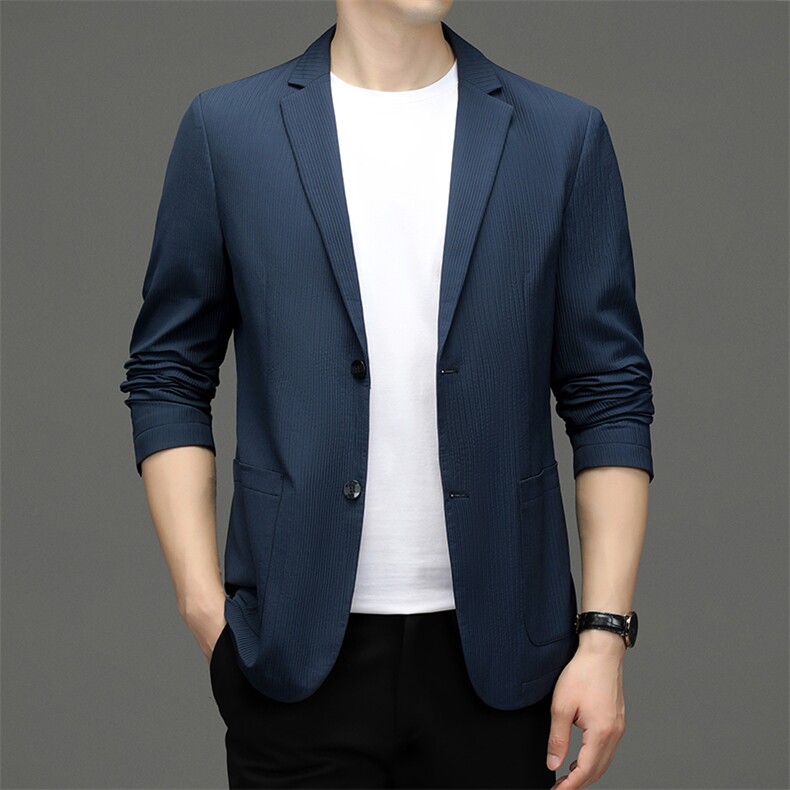 D33620秋冬新款男士西服薄款商务休闲男装外套通勤外衣图片