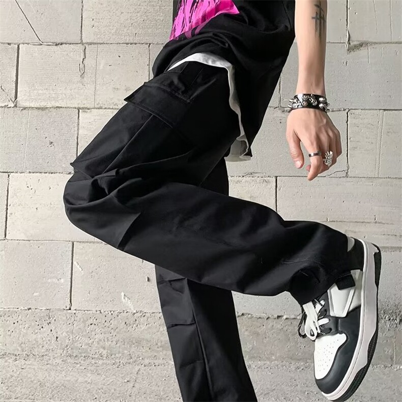 美式高街工装休闲裤男夏季潮牌痞帅垂感休闲裤QK002-P46,男装休闲裤,星座1001-1