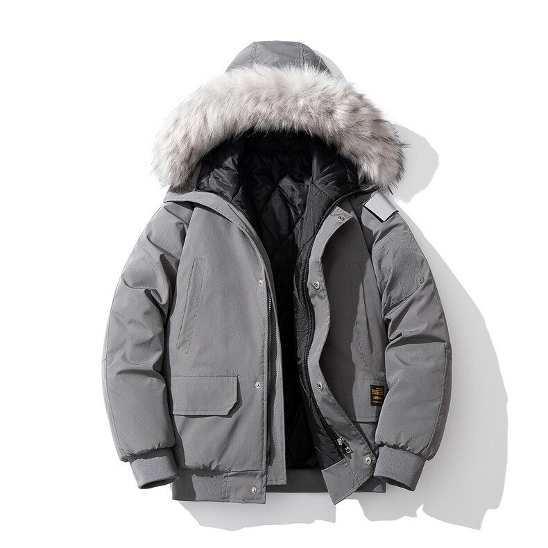 1白底连帽可脱卸毛领工装大码M-5XL潮流棉衣男MY77917P138控198，男装棉衣，星座226-2