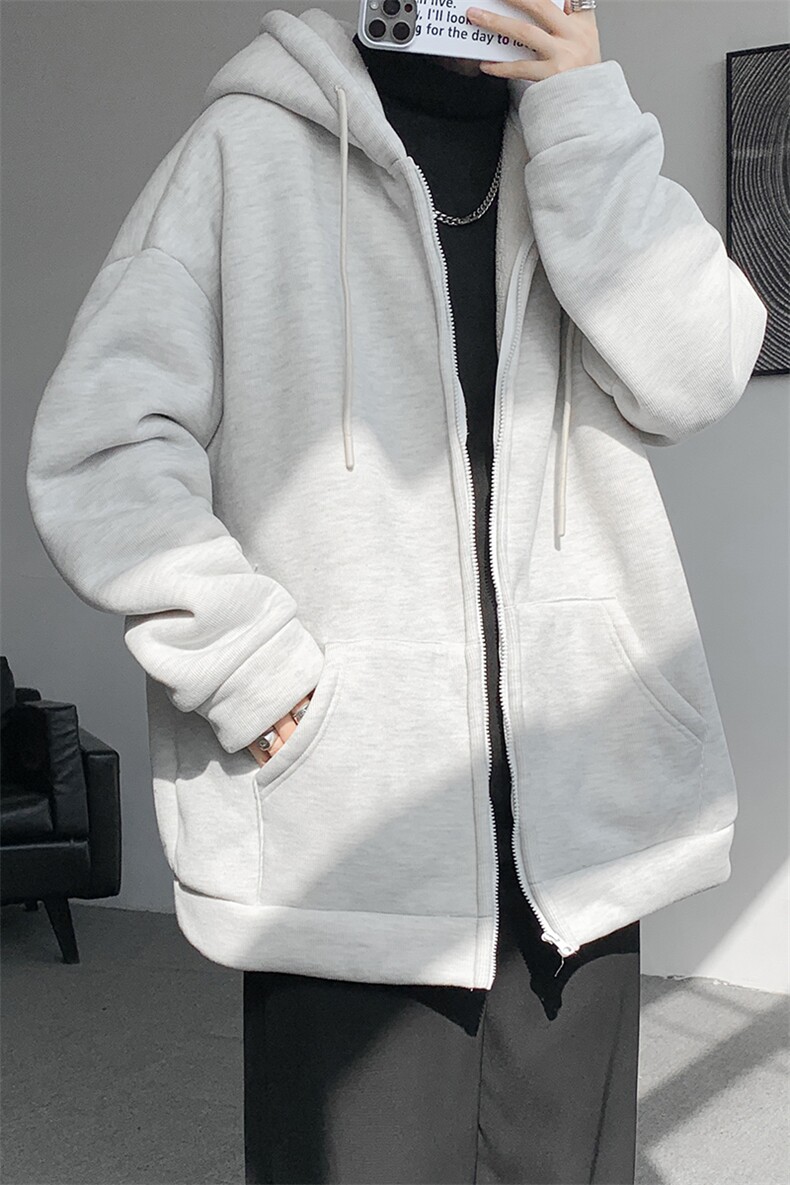 8XL-M高品质！卫衣厚外套男加绒加厚开衫羊羔毛卫衣WY13P68控88,男装卫衣,电商D206-1