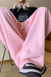 8XL-M 特大码运动裤秋季宽松运动裤阔腿拖地裤休闲情侣裤K934P40图片