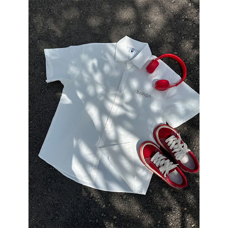 夏季新款速干短袖刺绣衬衫潮流港风宽松百搭男半袖CS285-P35,男装T恤,星座301C-5