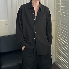 初秋新款-痞帅高品质长袖衬衫男宽松休闲上衣A351-AC25618-特批65，男装衬衫，电商A351