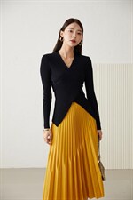 《现货》梯形设计纯色百褶裙，其它，M&VC