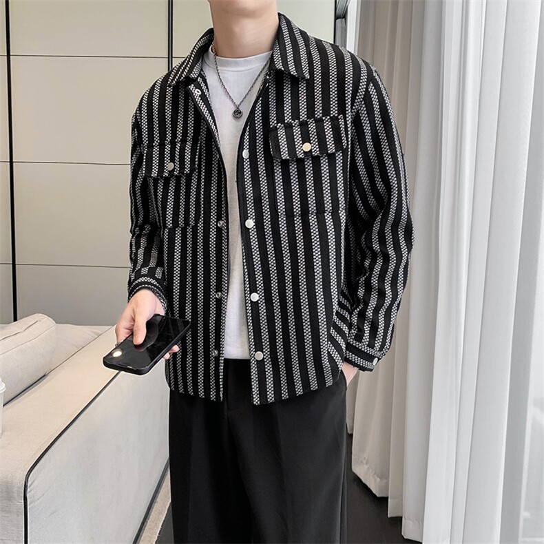春秋款小香风条纹夹克外套A328-2286-K129,男装夹克,星座406