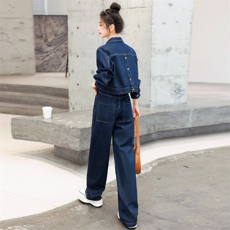 B馆二楼161号2024新款春款牛仔外套长款两件套，女装套装/套裙，瑶迪