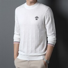 S2732钱塘2020-2中年男士春秋薄款时尚休闲简约针织衫毛衣P70，男装针织衫/毛衣，钱塘207-2