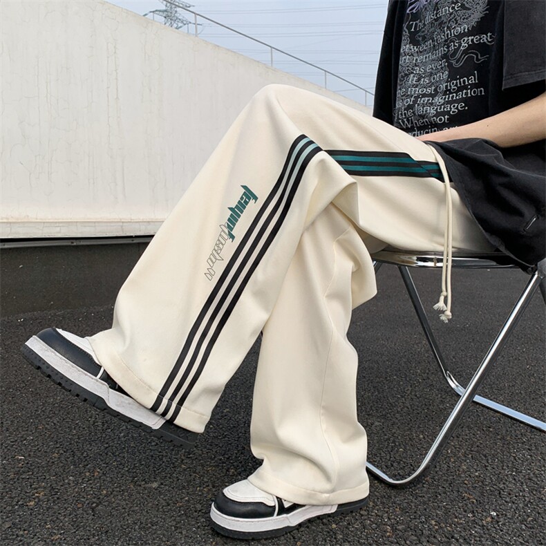 春夏新款高级垂坠感直筒拖地裤男冰丝针织休闲裤920-P48控68，男装休闲裤，电商C305A