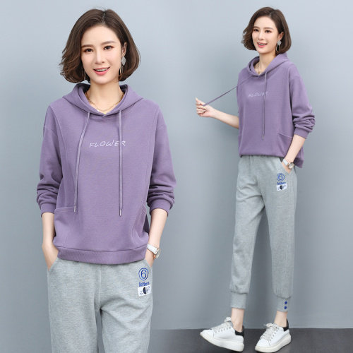小个子中年女时尚连帽卫衣2025春秋新款薄款妈妈休闲大码长袖上衣图片