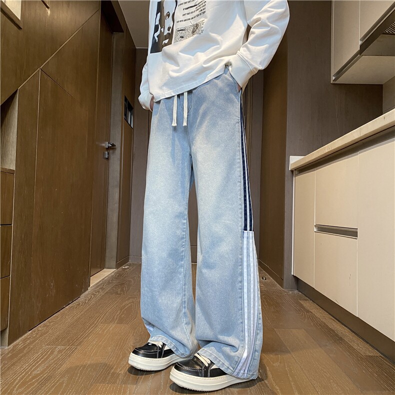 抖音品质春季新款美式条纹复古水洗牛仔裤B315-K25653-p55控78,男装牛仔裤,电商B315