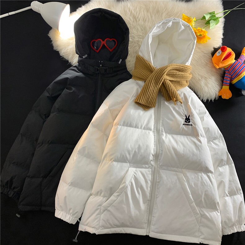 港风新品小兔刺绣宽松男士棉衣韩版情侣棉服冬装外套G1035P128，男装棉衣，电商A339