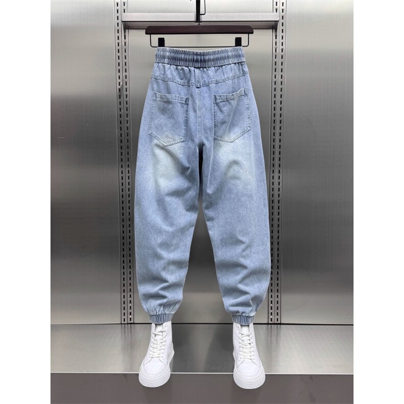 1506-1/NG6251/P49水洗牛仔裤男大口袋束脚痞帅束脚休闲裤,男装牛仔裤,星座1506-1