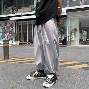 204-K20-P35男士裤子夏季工装束脚潮流男装ins 春夏薄款休闲长裤图片