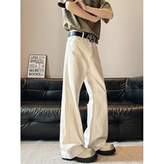 白色休闲裤男女韩版潮流直筒百搭帅宽松025夏季ins长裤K6253-P46，男装休闲裤，星座412-2