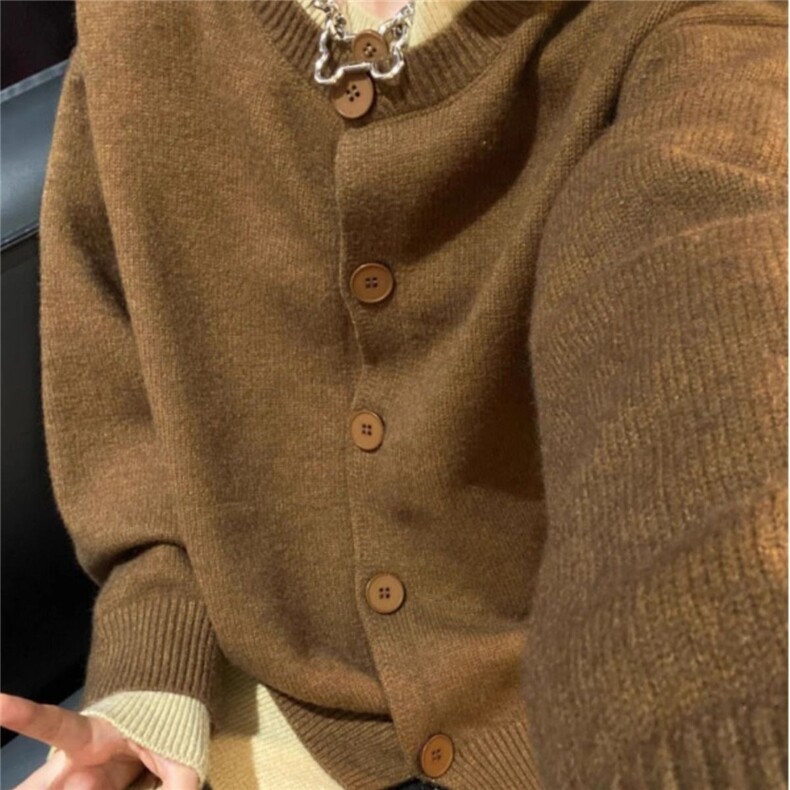 撞色拼接假两件开衫毛衣外套男韩版针织衫情侣款上衣M5014-P70,男装针织衫/毛衣,星座208-5