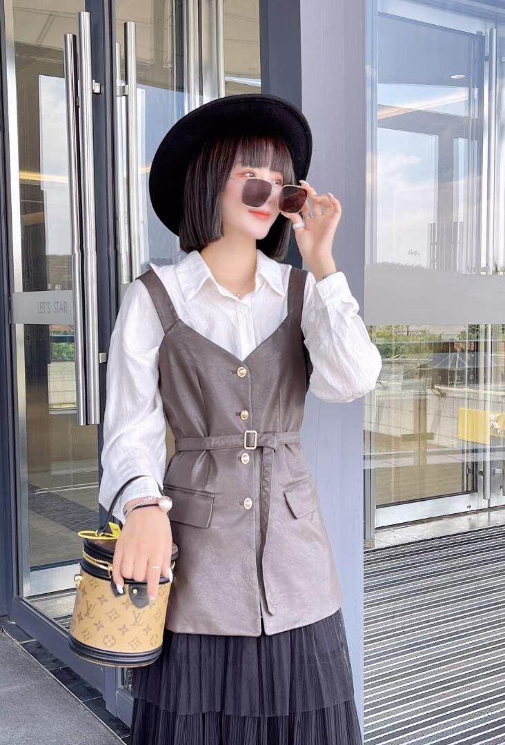 皮马甲，女装马夹，谷斯