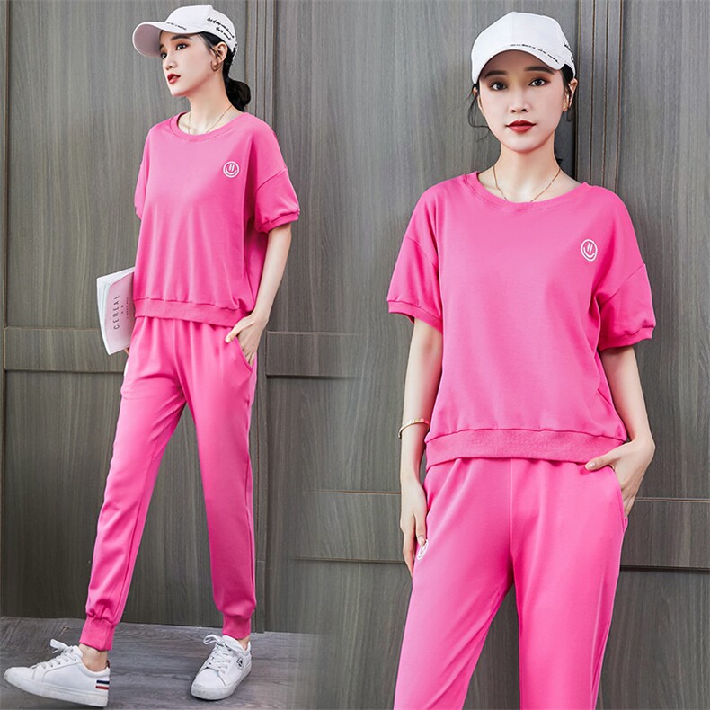 2020运动服套装女夏夏天休闲女装两件套潮夏季时尚短袖七分裤图片