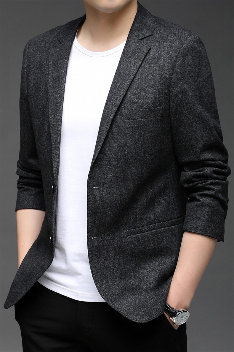 2023秋季新款休闲西服外套中年男士时尚纯色百搭西服HB21832-P165,男装西服,电商B212（原钱塘6029）