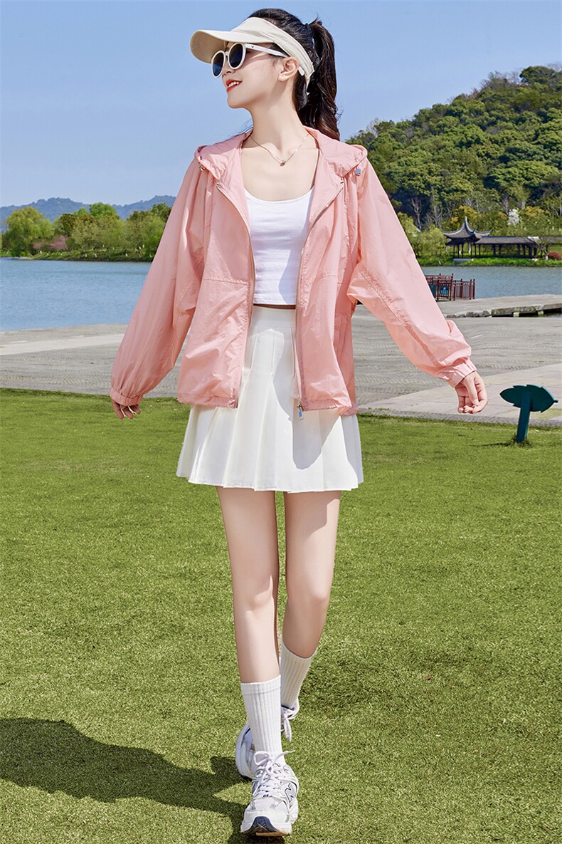防紫外线透气防晒衣女2025新款夏季宽松大码开衫薄款外套女短款潮,女装防晒衣,蝶眷