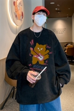 新款得物抖音直播高品质麂皮绒开叉圆角宽松男卫衣W3035P45，男装卫衣，电商C408(原B339-1)