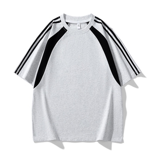 美式运动球服短袖男夏季潮牌重磅纯棉宽松休闲凉感t恤HH5713-P25图片