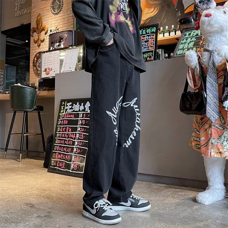 218-1-P45-NK8014新款时尚休闲字母刺绣休闲牛仔裤,男装牛仔裤,四季星座218-1