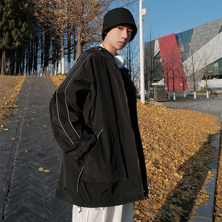 Y200春季男士中长款夹克外套青少年学生文艺港风男装开衫大码潮,男装夹克,星座115A(原星座507）