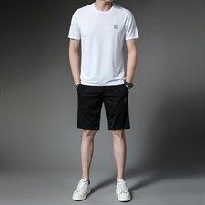 运动套装男装夏季圆领短袖长裤休闲商务运动服半袖冰丝薄款三件套，男装休闲套装，电商B212（原钱塘6029）