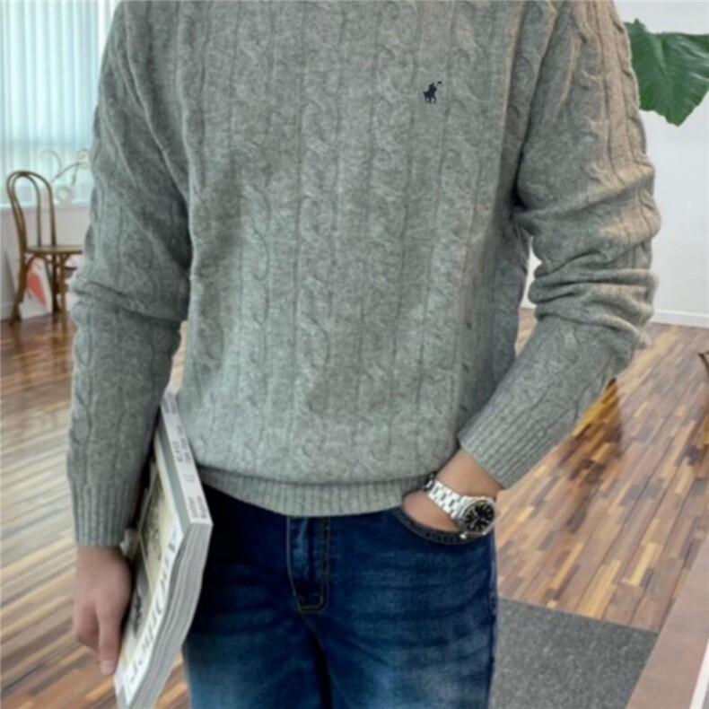 小马刺绣简约休闲圆领毛衣针织衫D328-M8803-P48,男装针织衫/毛衣,电商D328