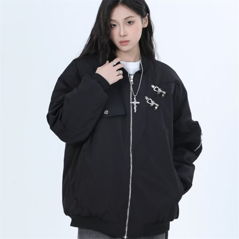 美式复古飞行员夹克外套男女潮流冬季宽松夹棉百搭工装棒球服潮酷,男装夹克,星座1210-1