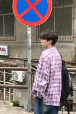 特P50无差价新款秋季潮流格子字母印花长袖衬衫-HS2302港风街头，男装衬衫，电商A003