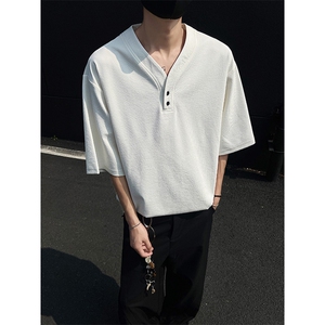 现货 夏新男高品质大码宽松短袖T恤V领打底衫 513DT3536P33图片