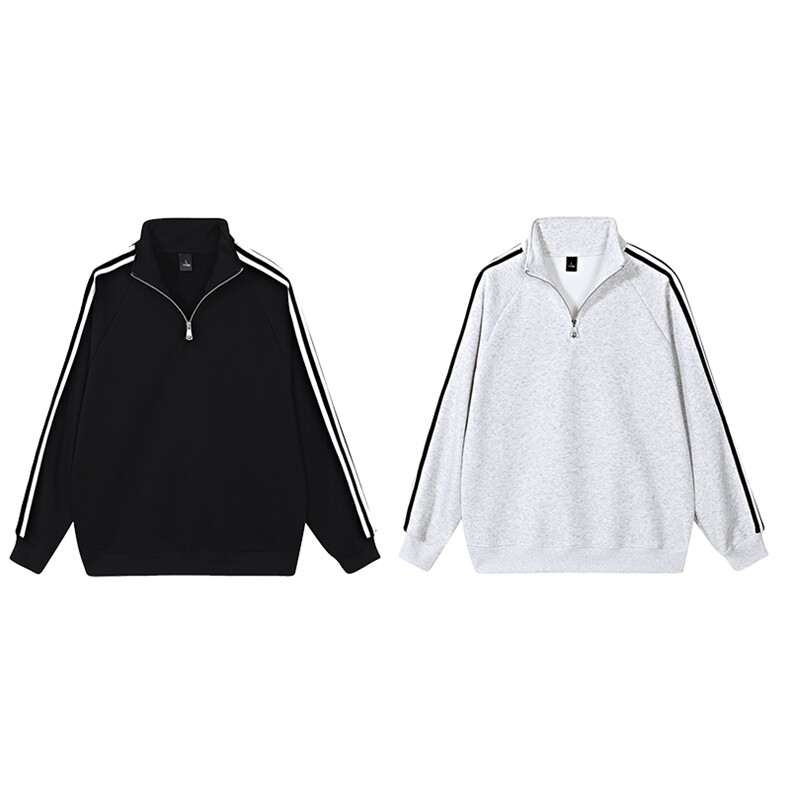 春季重磅400克足全棉POLO领拉链圆领卫衣外套RH143-P45,男装Polo衫,星座610B-1