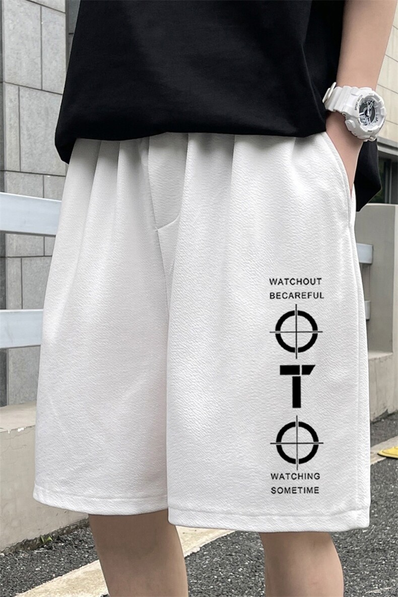 MK37114-P15冰丝短裤男士大码宽松休闲五分裤男运动中裤港风,男装休闲裤,电商A040