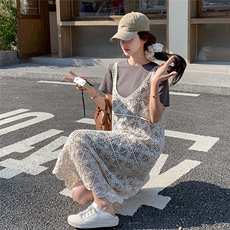 2025夏季新品现货主推镂空罩衫针织两件套2C087-717-P140-K198，女装连衣裙，2C087