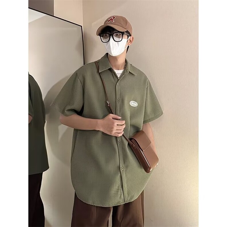 夏季新款衬衫潮流慵懒男方领宽松型衬衫送项链C659P35,男装衬衫,星座1116-2