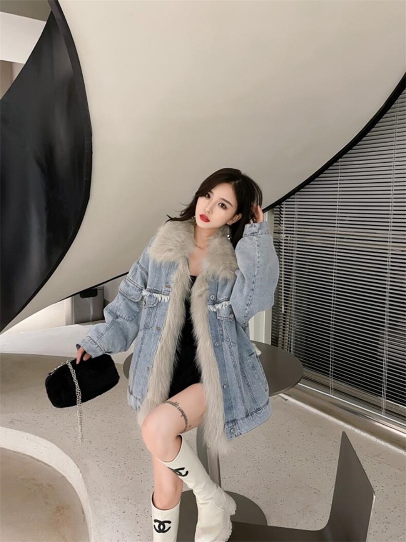 2022狐狸毛牛仔派克服，其它，贻思茗