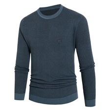 针织衫男圆领长袖t恤中年男士春秋薄款潮流打底衫衣服XYG2201P40，男装T恤，星座306A