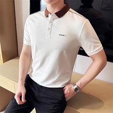 2025主推夏季新款撞色领短袖T恤翻领Polo衫-A3103-P48，男装T恤，电商D342