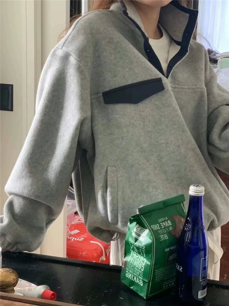 2025年时尚百搭通勤简约休闲双面绒卫衣，女装卫衣/绒衫，湘姗