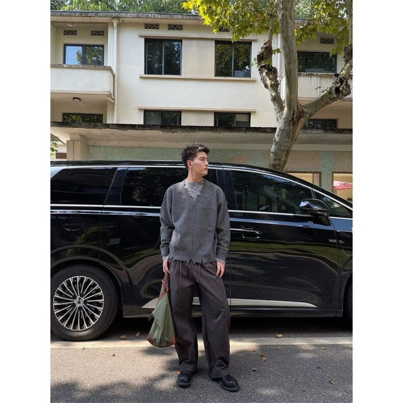 百搭休闲百搭打底衫宽松内搭显瘦毛衣2025新款慵懒薄款针织上衣,男装T恤,星座506A
