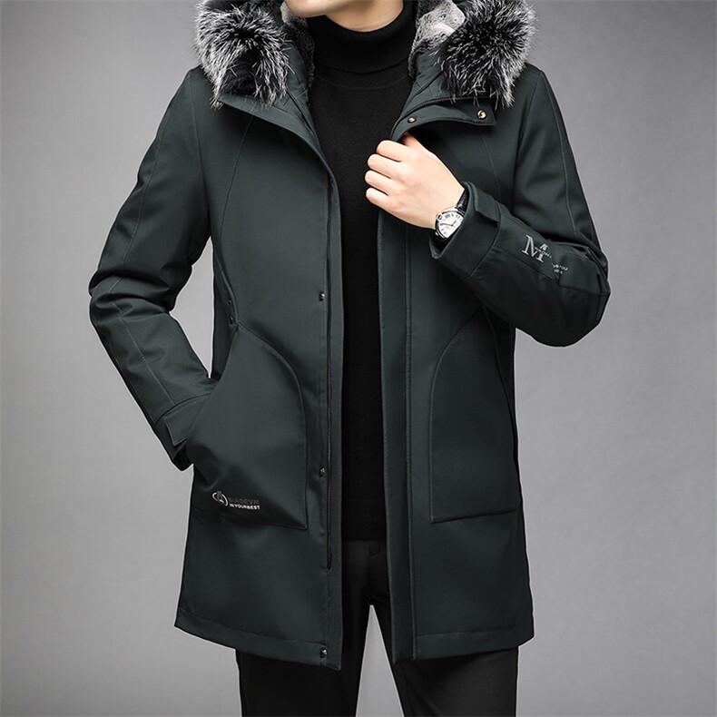 CAH922钱塘2020-2冬季厚款商务休闲有帽中年男士羽绒服货稳P400,男装羽绒服,钱塘207-2