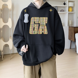 华棉春秋内景潮个性宽松连帽卫衣男新款百搭WY00676/P45加绒P50图片