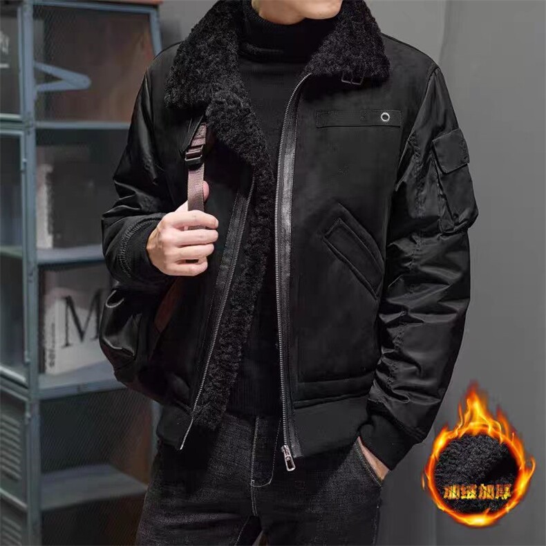 (网图)皮毛一体复古外套加绒鹿皮绒机车服外套夹克313B-8906-P180,男装夹克,星座313B