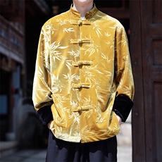 秋新款男大码风新中式丝绒压花外套夹克JK9913-P115-控188，男装夹克，电商A021