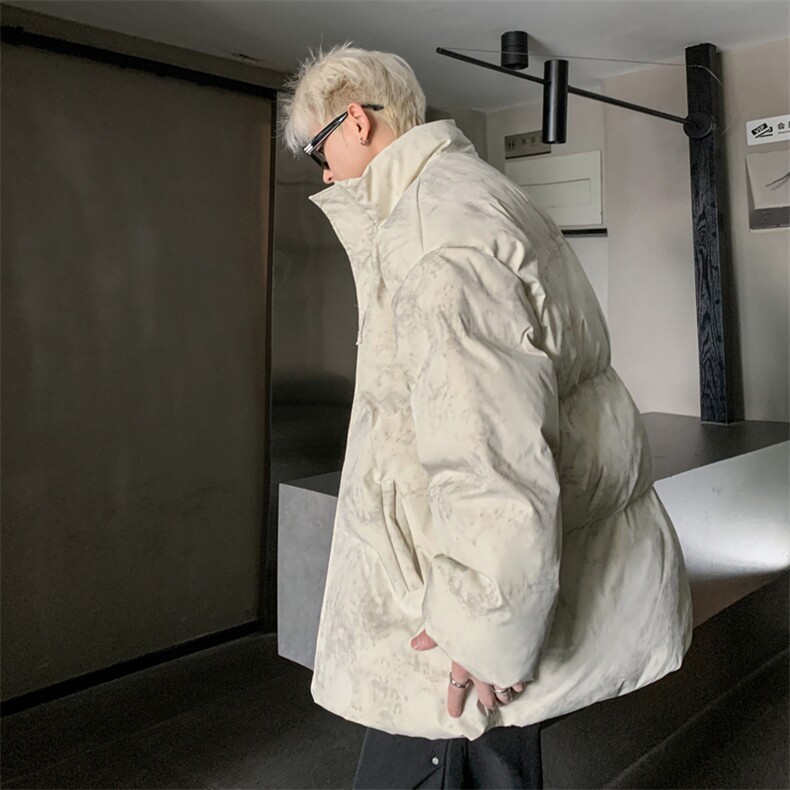 W8212P120控168冬季新款扎染花边刺绣休闲棉服羽绒棉上衣棉衣,男装棉衣,电商B205